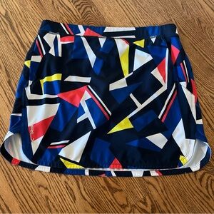 WOMENS Med RALPH LAUREN RLX SKORT MULTICOLORED COLOR BLOCK Golf Pickle Ball Geo